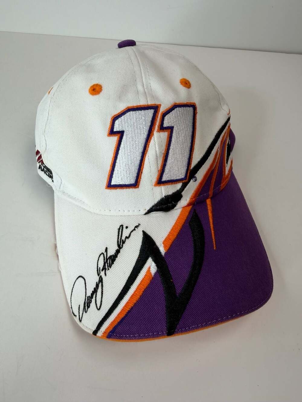 Vintage Chase Authentics Denny Hamlin 11 Joe Gibbs Racing Hat One Size White